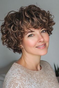 34 Ultra-Chic Short Curly Hairstyles for Women Over 50 in 2024 – CreativeBooster Curly Taper, Taper Cut, Classic Taper