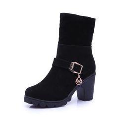 Department Name:Adult Item Type:Boots Outsole Material:Rubber Fashion Element:Turned-over Edge Closure Type:Zip Shaft Material:Fur is_handmade:Yes Season:Winter Heel Type:Square heel Heel Height:High (5cm-8cm) Upper Material:Fur Toe Shape:Round Toe With Platforms:No Lining Material:Plush Model Number:Women Casual boots Boot Type:Snow Boots Boot Height:Ankle Pattern Type:Solid Leather Style:Soft General Leather Boot Type:Fashion Boots Style:Snow Boots Heels Short, Ankle Snow Boots, Boots Female, Winter Heels, Women Ankle Boots, Winter Shoes For Women, Casual Footwear, How To Stretch Boots, Boots Women Fashion