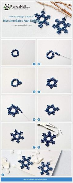 instructions to make beaded snowflakes with beads