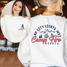 Cozy up with our Campfire Sweatshirt, perfect for every camp lover. This Camp Life Sweatshirt captures the spirit of outdoor adventures and campfire nights. Ideal for southern getaways and any nature enthusiast, this Camp Fire Sweater is your go-to for comfort and style. Camp Life Sweatshirt, Adventure Sweat, Camp Fire Sweater 👉HOW TO ORDER👈 1️⃣  Choose your T-shirt color 2️⃣  Choose your T-Shirt size 3️⃣  Choose your design & text color 4️⃣ Need more Items? Add the current item in the cart. A White Letter Print Sweatshirt For Camping, White Long Sleeve Sweatshirt For Camping, Southern Getaways, Campfire Sweatshirt, Camping Sweater, Fire Sweater, Nature Enthusiast, Camp Life, Camp Fire