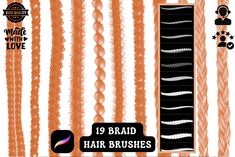 Introducing the Braid Beauties Set! This pack includes 19 realistic textured hair brushes for Procreate, perfect for creating detailed and lifelike braids. These high-resolution brushes can be used in any size, making them ideal for both personal and commercial projects like t-shirts, stickers, mugs, and more. With over 20 years of experience as an artist and more than 10 years in digital art, my passion is to provide tools that enhance your creativity. Enjoy instant download, 24/7 email support Procreate Hair Brushes Loc, Free Procreate Brushes, Free Procreate, Brushes For Procreate, Procreate Brushes Free, Hair Brushes, Procreate Brushes, Beauty Sets, Hair Brush