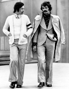 70's fashions Chron-style. Love this photo spread. Creative use of morgue photos by Peter Harlaub. 1970s Fashion Trends, 70s Men Fashion, 1970s Mens Fashion, 70s Mens Fashion, 1970 Fashion, 1970s Men, Feelin Groovy, Mens Tops Fashion, 70s Men