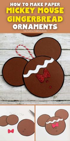 how to make paper mickey mouse gingerbread ornaments