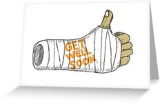 a drawing of a thumbs up sign with the words get well soon written on it