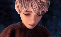 an animated image of a boy with blonde hair and eyes closed, looking down at his cell phone