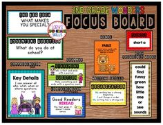 a poster with words and pictures on it that says, 2nd grade wonders focus board