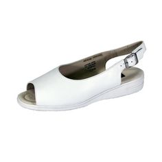 24 HOUR COMFORT Connie women extra wide width open-toe sandal has an adjustable buckle for a cozy and relaxed fit. This ladies 1" low-heel slingback sandal is made of durable, lightweight TPR/rubber materials outsole for maximum surface grip to give you support for any occasion. **ATTENTION SHOPPERS** Find a large selection of Wide Width styles at our official retail website FAZPAZ . COM. Signup is Quick and Free, plus receive an instant $20 Gift Credit, Free Shipping and Exchanges, 365 Days Eas Blush Shoes, Ankle Tie Sandals, Wide Width Shoes, Sandals White, Sandals Brands, Open Toe Sandals, Ankle Strap Heels, Slingback Sandal, 365 Days