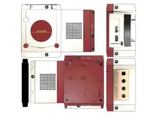 four different types of microwaves are shown in red and white