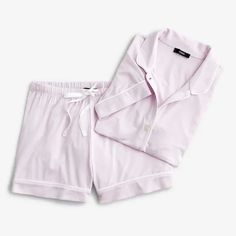 J.Crew Frosty Lavender Eco Dreamiest Short Sleeve Shirt & Shorts Pajama Set Brand New - Without Hang Tag/Paper Tag. The Brand Name Inside Is Partially Covered To Prevent Returns To The Retail Stores. Material - 57% Lyocell,38% Lenzing Ecovero,5% Elastane Body Length: 25". 3" Short Inseam. Dreamy...Dreamier...Dreamiest. Meet Our Softest, Drapiest, Sustainable-Est Sleep Collection Yet. This Set Is Made With Lenzing Ecovero Viscose That's Sourced From Responsibly Managed Forests And Produced With L Casual Lavender Cotton Sleepwear, Lavender Cotton Sleepwear For Summer, Purple Cotton Pajama Shorts For Pajama Party, Cotton Purple Pajama Shorts For Pajama Party, Shorts Pajama Set, Sleep Better, Short Pajama Set, Pajama Shorts, Set For Women