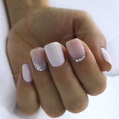 Short Nails For Spring, Glitter Gel Nail Designs, Nail Designs For Short Nails, Designs For Short Nails, Short Gel Nails, Valentine Nails, Nail It, Glitter Gel Nails, White Acrylic Nails