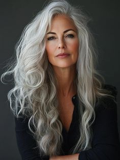 Elegant Long Hairstyles for Women Over 40: Embrace Timeless Beauty Minimalisticky Chic, Κούρεμα Bob, Women Haircuts Long, Womens Haircuts Medium, Gorgeous Gray Hair, Fishtail Braid, Long Gray Hair, Hairstyles Over 50, Women Over 50