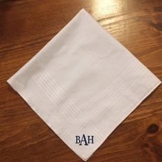 Monogrammed Men's Handkerchief by MonogramsEtcNC on Etsy Men Handkerchief, Box Font, Monogrammed Handkerchiefs, Mens Monogram, Handkerchief Men, Winston Salem Nc, Flower Band, White On White, Winston Salem