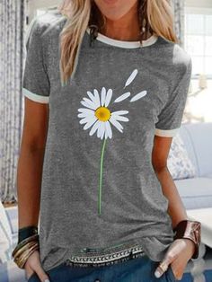 Women's Outfits By Occasions, Round Neck Tops, Women Shirts Blouse, Shirt Sale, Casual T Shirts, Printed Shorts, Black Tee, Neck T Shirt, Shirts Tops