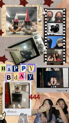 a collage of photos with the words happy birthday on them