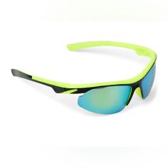 Brand New W Tags 5+ Years 100% Plastic Uv Protection Black & Neon Yellow Yellow Polarized Sunglasses For Outdoor Activities, Yellow Sports Sunglasses With Uv Protection, Yellow Anti-reflective Plastic Sunglasses, Green Plastic Sunglasses For Outdoor Use, Green Plastic Sunglasses For Outdoor, Yellow Polarized Sunglasses For Sports, Sporty Green Sunglasses With Uva Protection, Yellow Tinted Sports Sunglasses, Yellow Tinted Sunglasses For Sports