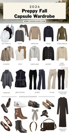 2024 Preppy Fall Capsule Wardrobe, 2024 Preppy Fall Outfit Ideas, 2024 Preppy Fall Capsule Wardrobe Over 40, 2024 Preppy Fall Capsule Wardrobe Over 50 Month Of Outfits, Swaggy Clothes, 2024 Ootd, White Jeans Summer, Color Wardrobe, Classic Fall Style, Creating Outfits, Preppy Wardrobe