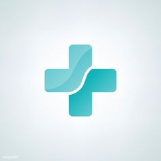 a blue medical cross logo on a white background