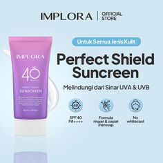 There is a BPOM number on the packaging   Implora Perfect Shield Sunscreen Bpom no. ( Na18221700888)   ❤ Implora Perfect Shield Sunscreen SPF 40 PA++++ helps protect the skin from the bad effects of UV exposure, can moisturize and make the skin look naturally brighter ❤ Super easy to blend ❤ Contains titanium Dioxide -> has a brightening effect~~   ❤ The Active Ingredients: ✨ Uv FILTER = Protects skin from bad effects exposure & UV radiation ✨ Hyaluronic ACID = Provides extra moisture to the ski Almond Extract, Formula Cans, Face Protection, Aloe Vera Extract, Gel Moisturizer, Damaged Skin, Skin Protection