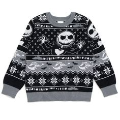 Your family is ready for a spooky adventure in this soft and comfy Nightmare Before Christmas sweater! This stylish long sleeve knit top features a cute Christmas sweater pattern and cool artwork of the Pumpkin King Jack Skellington and his dog Zero. With sizes for toddlers, kids, and adults, this fashionable family matching Disney sweater is perfect for you and your kid to wear this Halloween and Christmas, as an everyday cool look, and for a cute family picture! Nightmare Before Christmas Sweater, Winter Essentials Clothes, Jack The Pumpkin King, Cute Family Pictures, Family Sweater, Cute Christmas Sweater, Disney Sweater, Disney Nightmare Before Christmas, Christmas Jack Skellington