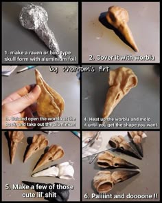 instructions for how to make an origami bird with paper machs and scissors