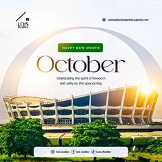 an advertisement for the new month of october