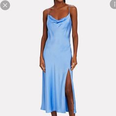 The Most Stunning Dress. In Perfect Condition Intermix Dress, Cowl Neck Slip Dress, Stunning Dresses, Cowl Neck, Colorful Dresses, Slip Dress, Color Blue, Size 2, Midi Dress