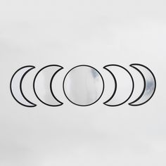 Black Moon Mirrors, It's Just A Phase, Shelving Wall, Boo Design, Moon Mirror, Apartment Makeover, Room Apartment, Black Moon, Mirrors Wall