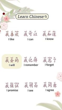 the words in chinese are written with flowers