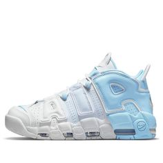 Light Blue Basketball Shoes For Sports, Light Blue Sporty Basketball Shoes, Nike Blue Throwback Sneakers, Blue Throwback Basketball Shoes, Nike Blue Throwback Basketball Shoes, Blue Sneakers With Air Max Cushioning For Sports, Nike Blue Sneakers For Sports Events, Retro Blue Basketball Shoes For Streetwear, Nike Light Blue Sporty Basketball Shoes