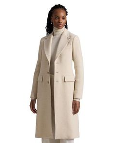 Expertly tailored, this coat features the texture of an Italian herringbone shell and a supple suede undercollar. Herringbone Coat, Lauren Ralph Lauren, Herringbone, Pick Up, In Store, Buy Online, Ralph Lauren, Texture, White