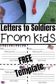 a mailbox with the words letters to soldiers from kids