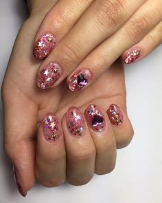 Jelly rosita encapsulado con estrellitas y corazones 💖 #jellynails . . .  Citas disponibles 📞 5591045488 💓💅🏻💅🏻 col condesa 📍 Jelly Nails, Jelly, Nails, Makeup, Hair, Make Up