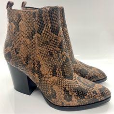 New, In Original Box. Have Never Been Used. 3.5 Heel Marc Fisher Boots, Leopard Ankle Boots, Velvet Block Heels, Suede Shoes Women, Peep Toe Ankle Boots, Fur Ankle Boots, Python Snake, Booties Ankle Boots, Lace Up Combat Boots