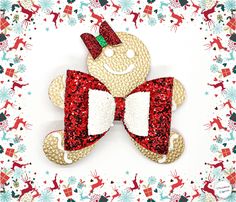 Gingerbread Hair Bow, Gingerbread Hair, Holiday Hair Bows, Match Velvet, Gingerbread Diy, Alligator Hair Clip, Holiday Hair, Christmas Hair Bows, Diy Bows