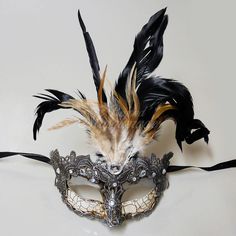 Venetian Silver Brocade Lace Masquerade Mask With Gems Ballroom Dances, Mask Paper Mache, Elegant Mask, Couples Masquerade Masks, Lace Masquerade Masks, Masquerade Ball Party, Mens Masquerade Mask, Mask Paper, Masquerade Wedding