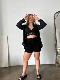 Plus Size Classic Denim Shorts Plus Size Bottoms Black 1XL -2020AVE Stretch Jean Shorts For Day Out, Casual Knee-length Shorts For Night Out, Trendy Short Tops For Night Out, Stretch Jean Shorts For Night Out In Spring, Casual Mid-thigh Length Shorts For Night Out, Stretch Jean Shorts For Night Out, Spring Stretch Jean Shorts For Night Out, Stretch High-waisted Jean Shorts For Night Out, Classic Denim Shorts