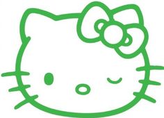 the hello kitty logo has been drawn in green