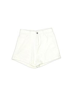 Jeans Shorts Size: Large Ivory Bottoms - used. No Fabric Content, Coated Wash, Solid, High Rise | Jeans Shorts - High Rise: Ivory Bottoms - Size Large High Rise Jeans, Jeans Shorts, Womens Bottoms, Jean Shorts, High Rise, Fabric, Denim Shorts