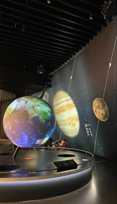 the planets are on display at the museum