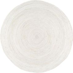 a white circular rug on a white background