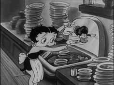 1920s Actresses, Betty Boop Birthday, Old School Cartoons, Film Clips, Washing Dishes