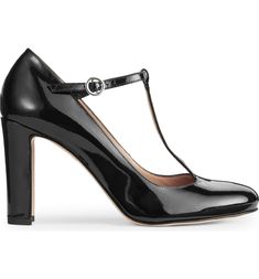 Retro T-strap Heels With Heel Strap, Black T-strap Leather Heels, Leather T-strap Heels With Buckle Closure, Leather T-strap Mary Janes With Heel Strap, Leather T-strap Mary Janes With Heel Loop, Lk Bennett Shoes, Shoes Png, T Strap Shoes, Lk Bennett