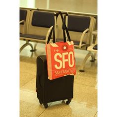 SFO - San Francisco Airport Tote Bag Shopping Tote Shoulder Bag With Luggage Sleeve, Travel Canvas Shoulder Bag With Dust Bag, Shopping Tote Bag With Luggage Sleeve, Large Modern Travel Satchel, Modern Large Travel Shoulder Bag, Large Modern Satchel For Travel, Modern Large Travel Satchel, Functional Rectangular Satchel For Shopping, Large Travel Canvas Bag