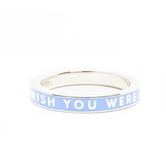 Blue Enamel Silver Travel-Inspired Ring "Wish You Were Here" - JET SET CANDY  (1925226004538) Travel Ring, Preppy Gifts, Preppy Jewelry, Travel Charms, Wish You Were Here, Classy Jewelry, Wish You Are Here, Enamel Ring, Travel Inspired