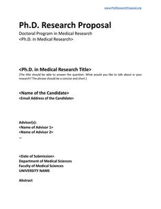 a medical research paper with the title ph d research proposal