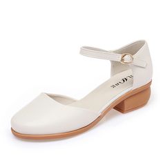 Lasaky - Low-Heel Sandals with Chunky Heels, Round Toe, Hollow Design, and Buckle Closure Low Heel Sandals, Hollow Design, Suede Shoes, Heel Sandals, Olivia Mark, Chunky Heels, Low Heels, Sandals Heels, Cow