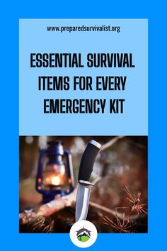 an emergency survival kit with the words essential survival items for every emergency