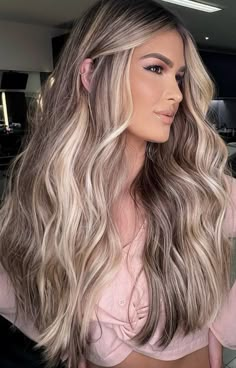 Blond Hair On A Brunette, Blonde Highlights With Shadow Root And Money Piece, Chunky Dimensional Blonde, Bayalage With Money Piece, Undone Blonde Hair, Bayalage Brunette Blonde, Blonde Balayage Transformation, Bronde Haircolor With Money Pieces, Dimensional Blonde With Money Piece