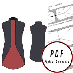 DIY Tailcoat Vest Man Basic Tunic Fantasy Medieval Template Pattern Blueprint Pdf Vector Printable Digital Download Cosplay Costume Larp Pdf - Etsy Waistcoat Pattern, Vest Sewing Pattern, Tunic Sewing Patterns, Hat Patterns To Sew, Costume Sewing Patterns, Hooded Vest, Basic Dress, Mens Costumes, Mens Crew Neck