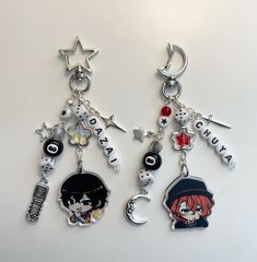 Dazai Keychain, Keychain Inspo Aesthetic, Dazai And Chuuya, Cool Keychains, Aesthetic Objects, Kandi Bracelets